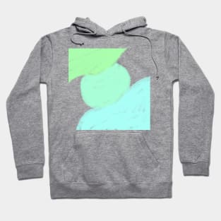 Green blue watercolor abstract pattern art Hoodie